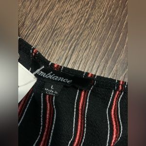 Black and Red Stripped Spaghetti Strapped Jumpsuit